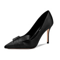 2019 High Heel Stiletto Women's Pumps Black Silk x19-c117C Satin Fabric Ladies women custom Shoes Heels For Lady